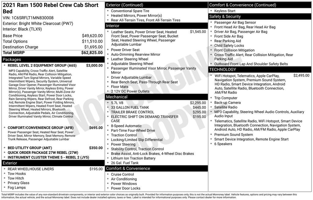 Used 2021 RAM 1500 Rebel w/ Rebel Level 2 Equipment Group AWD/4WD image 5