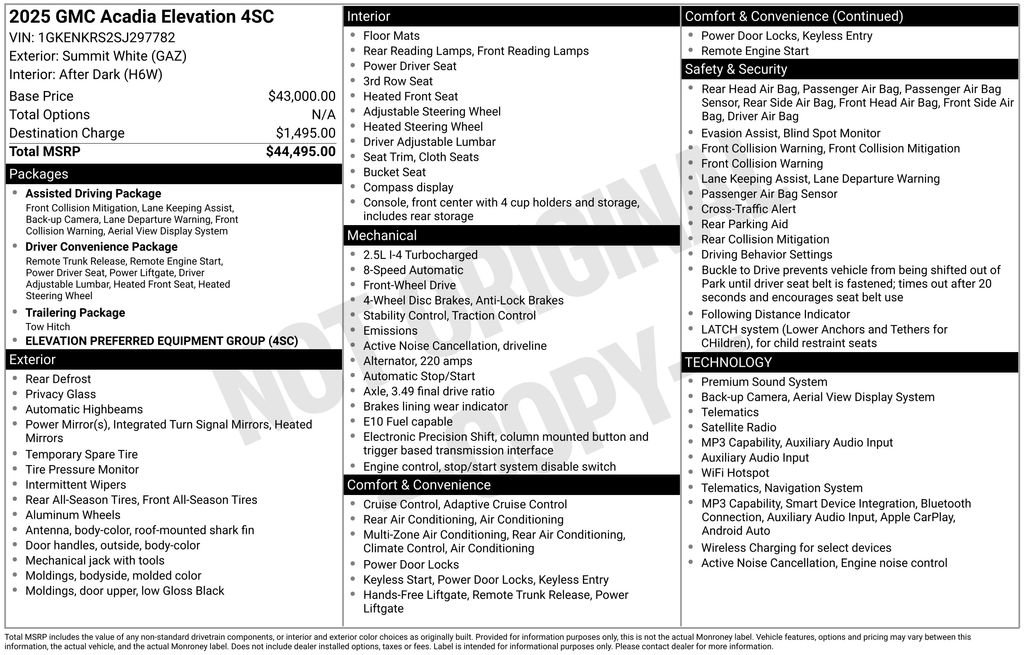 Used 2025 GMC Acadia Elevation FWD image 26