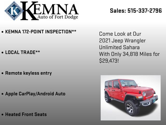 Used 2021 Jeep Wrangler Unlimited Sahara w/ Dual Top Group image 7