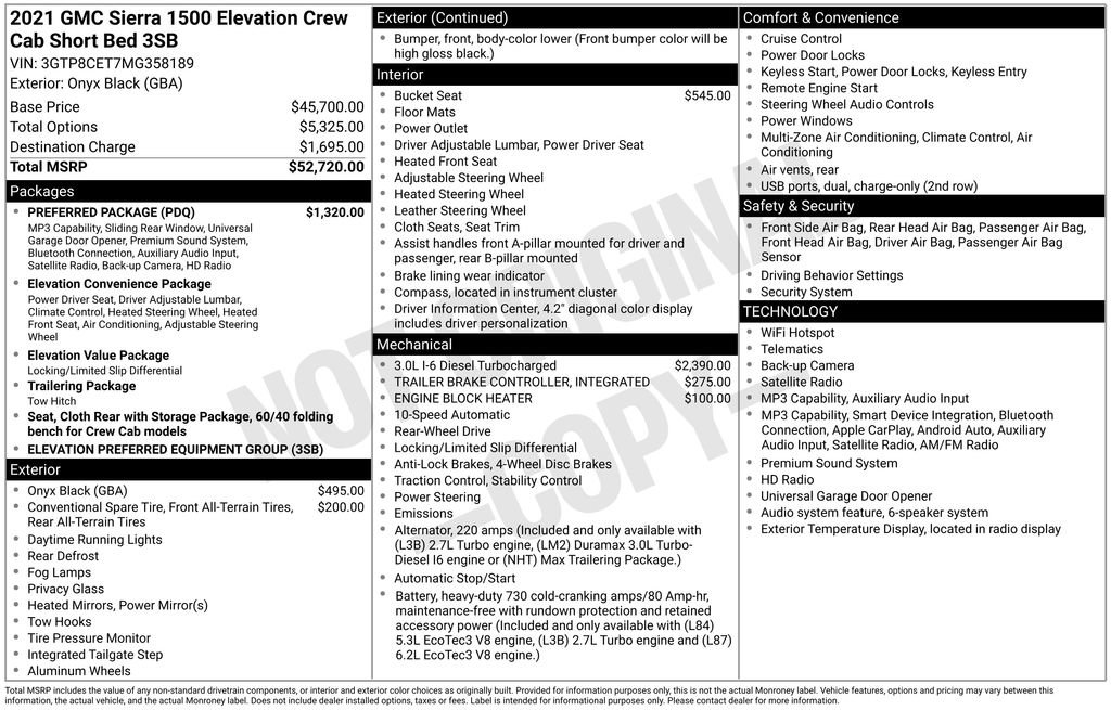 Used 2021 GMC Sierra 1500 Elevation w/ Preferred Package RWD image 36
