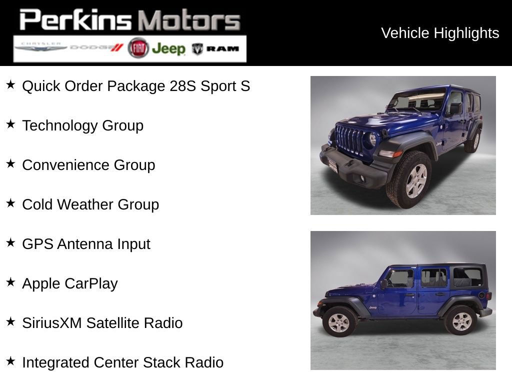 Used 2019 Jeep Wrangler Unlimited Sport S image 2