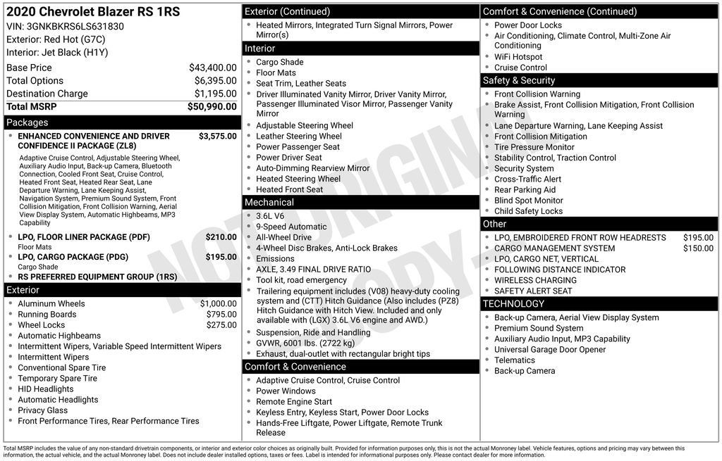 Certified 2020 Chevrolet Blazer RS image 10