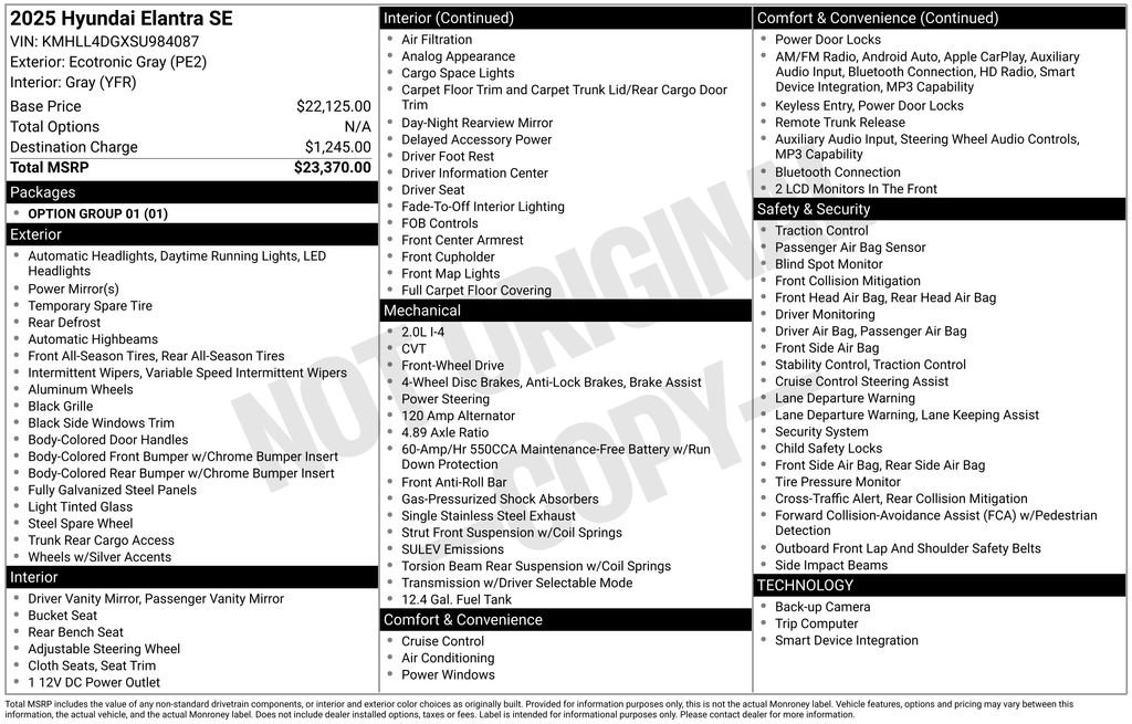 Certified 2025 Hyundai Elantra SE FWD image 31