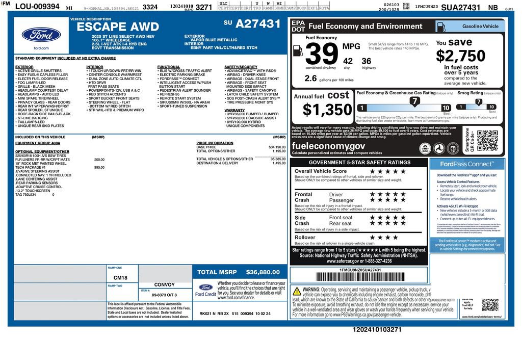 Used 2025 Ford Escape ST-Line Select w/ Tech Pack #1 AWD/4WD image 3