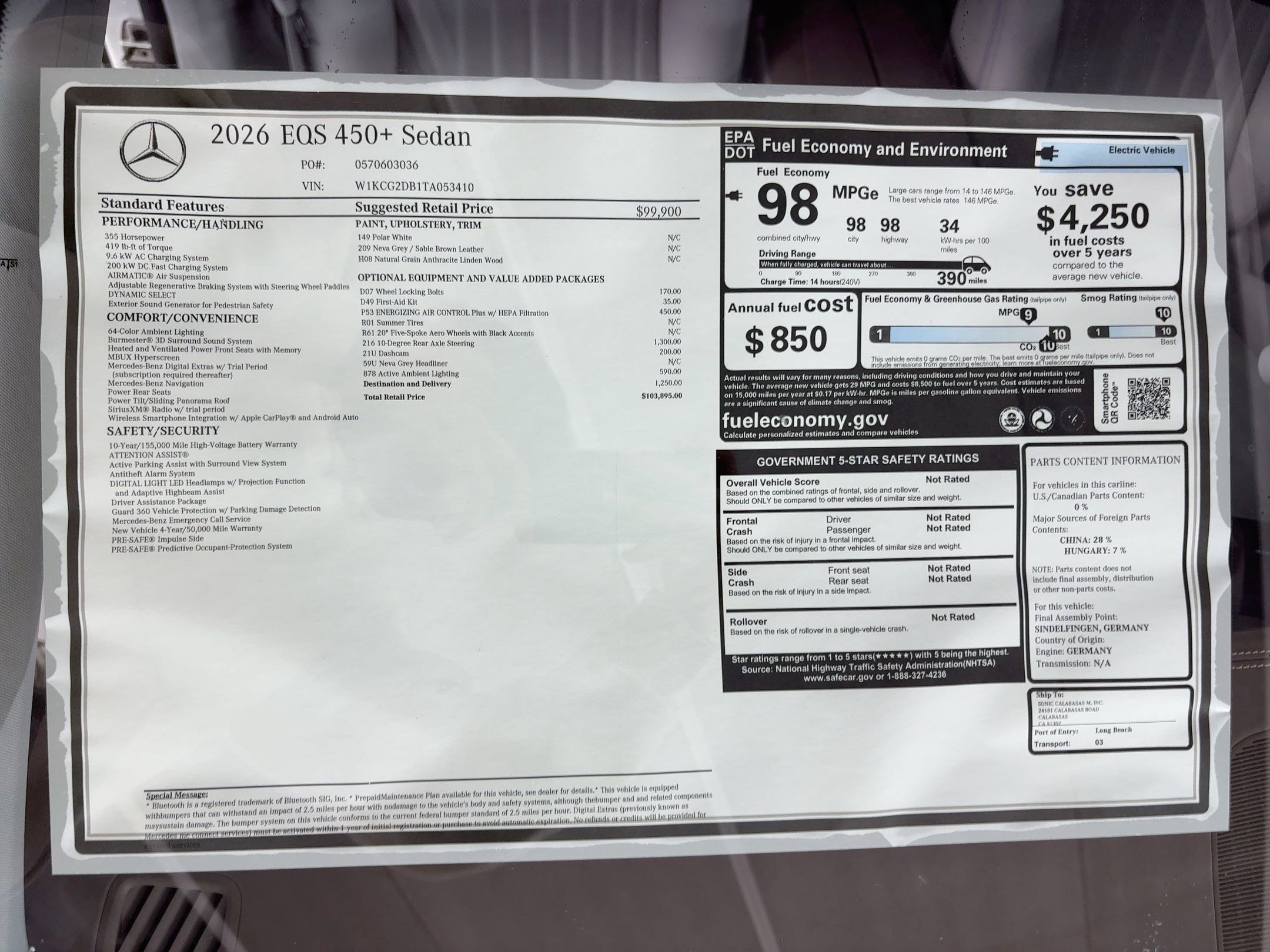 New 2026 Mercedes-Benz EQS 450+ Sedan image 31