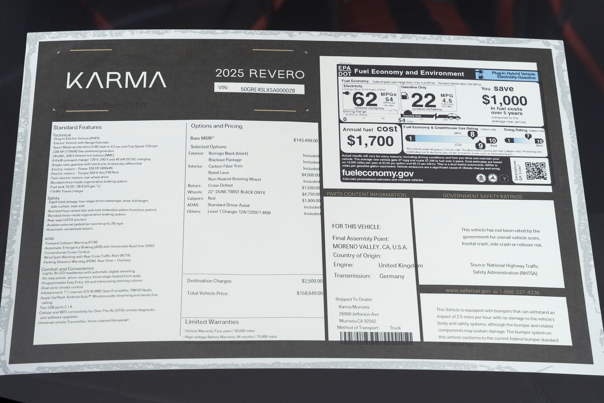 Used 2025 Karma Revero Luxury RWD image 46