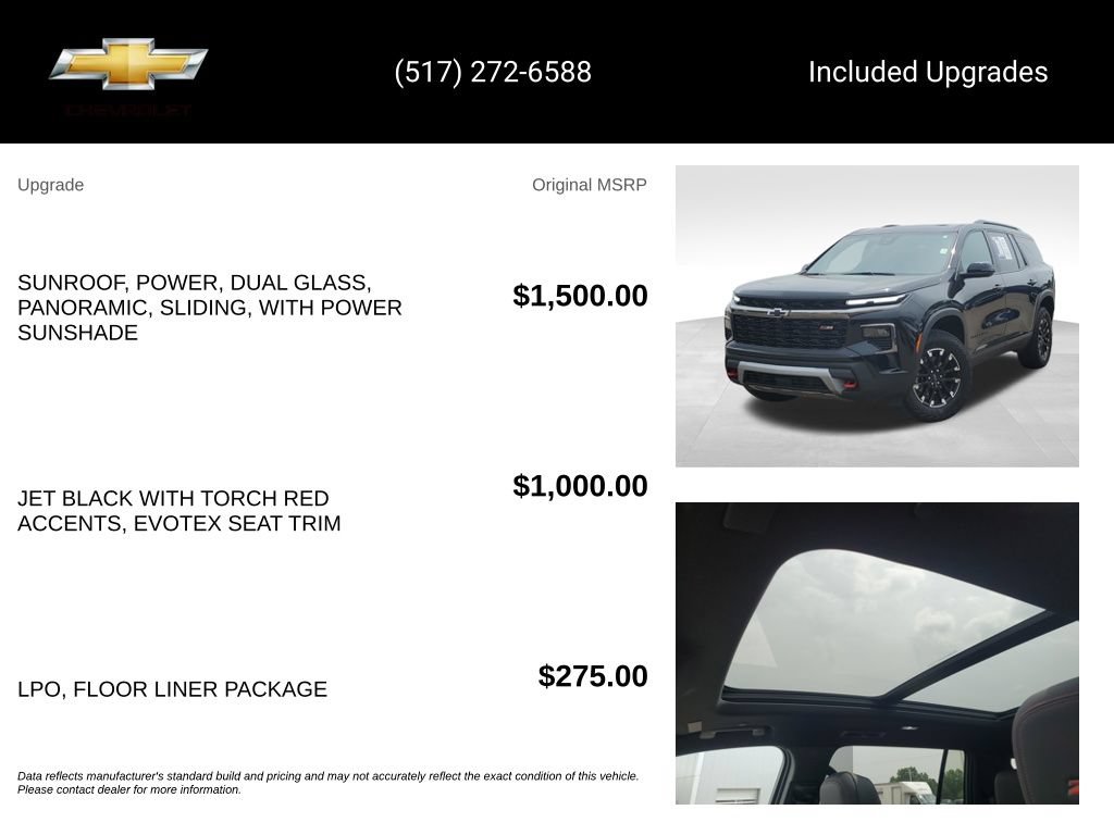 Used 2024 Chevrolet Traverse Z71 w/ LPO, Floor Liner Package AWD/4WD image 5