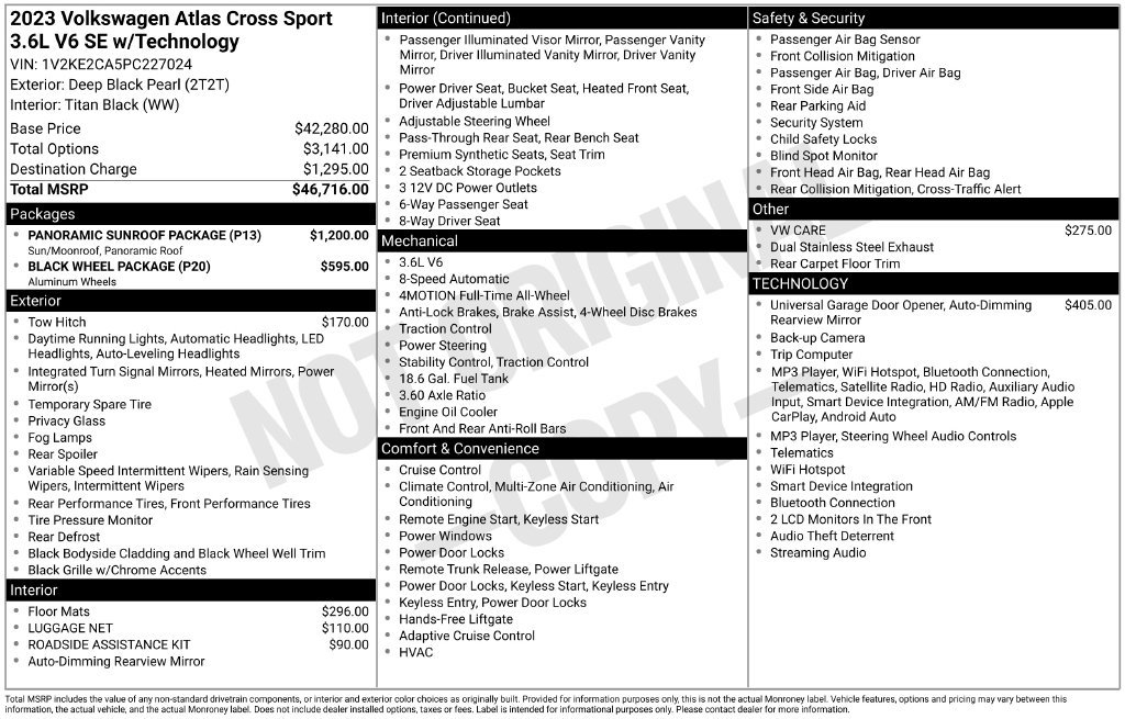 Used 2023 Volkswagen Atlas Cross Sport SE w/ Panoramic Sunroof Package AWD/4WD image 5