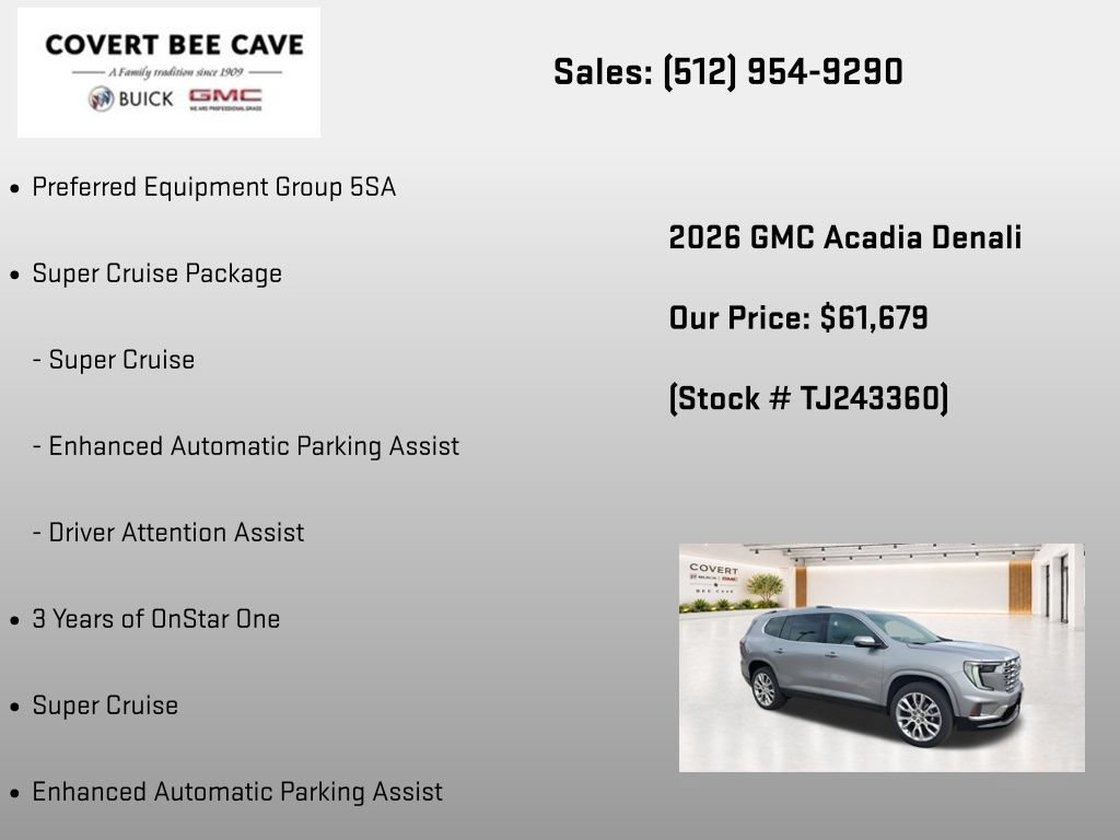New 2026 GMC Acadia Denali w/ Super Cruise Package FWD image 7