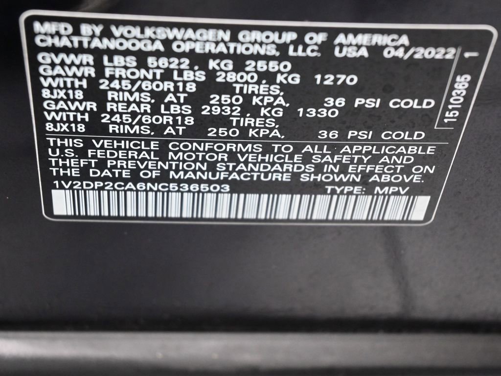 Used 2022 Volkswagen Atlas SE image 18