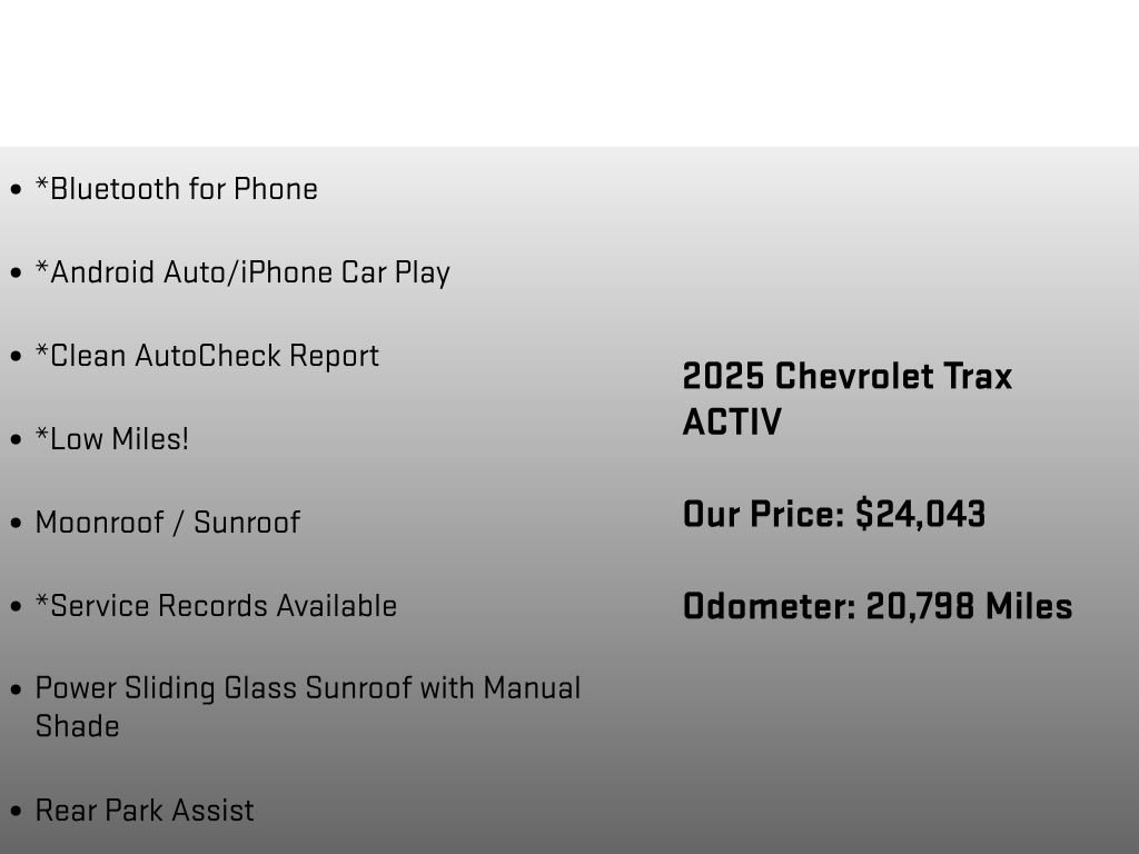 Used 2025 Chevrolet Trax ACTIV w/ Sunroof Package FWD image 18