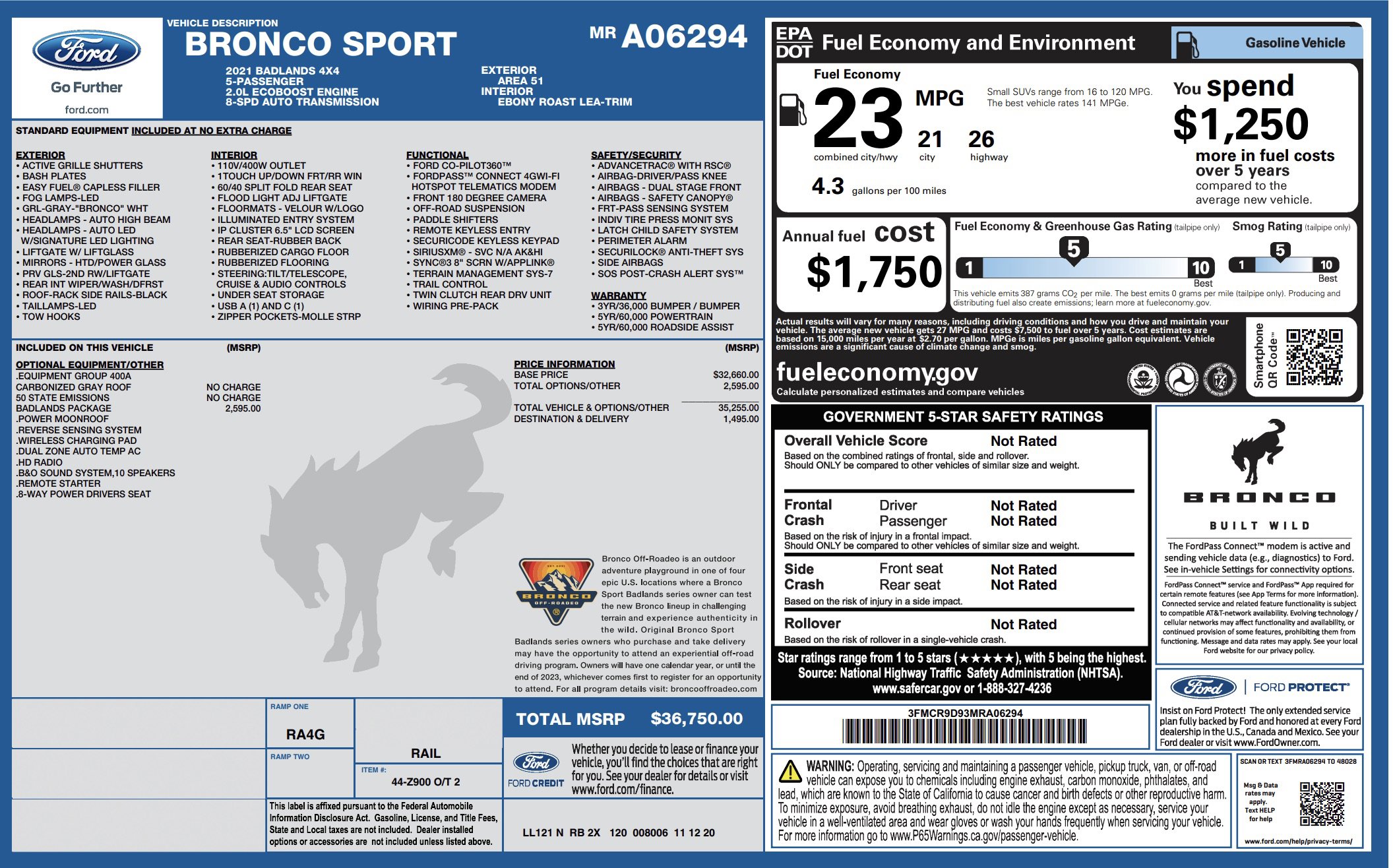 Used 2021 Ford Bronco Sport Badlands w/ Badlands Package image 6