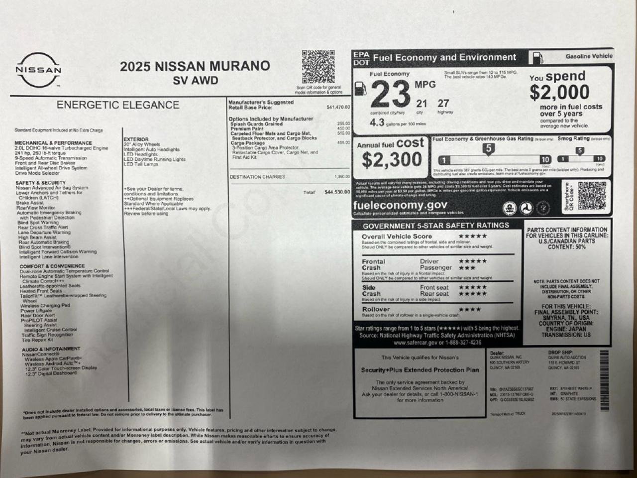 Used 2025 Nissan Murano SV w/ Cargo Package image 36