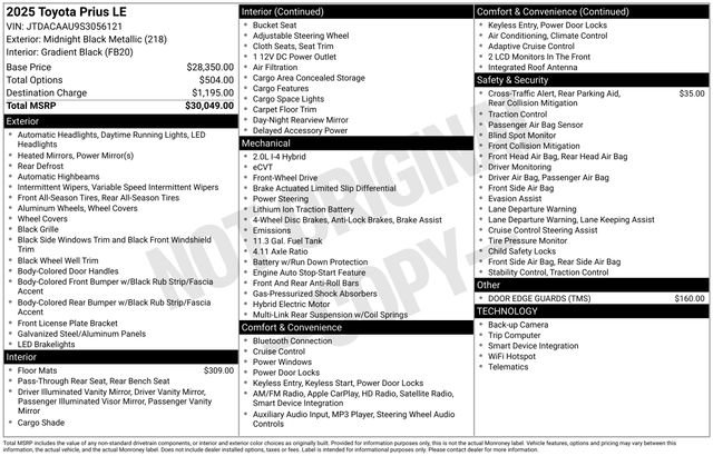 Used 2025 Toyota Prius LE image 13