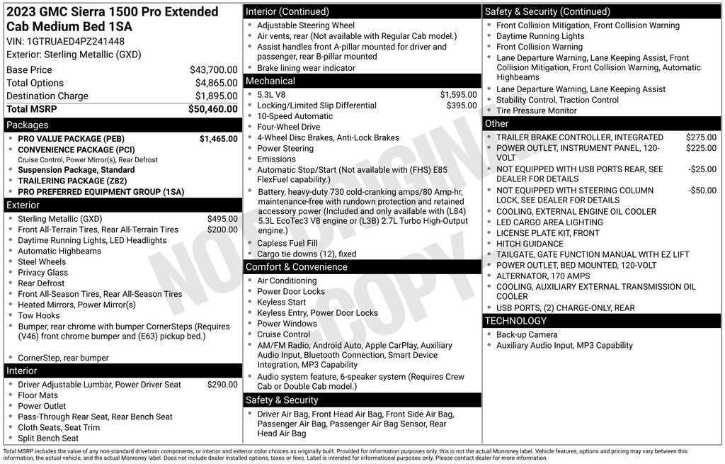 Used 2023 GMC Sierra 1500 Pro w/ Pro Value Package image 38