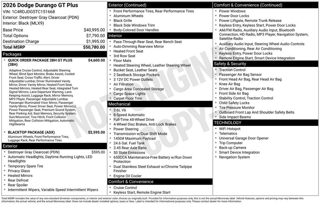 New 2026 Dodge Durango GT image 16