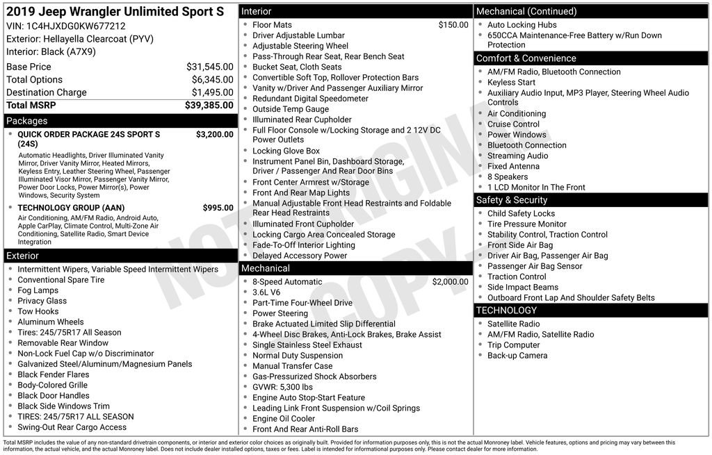 Used 2019 Jeep Wrangler Unlimited Sport S image 15