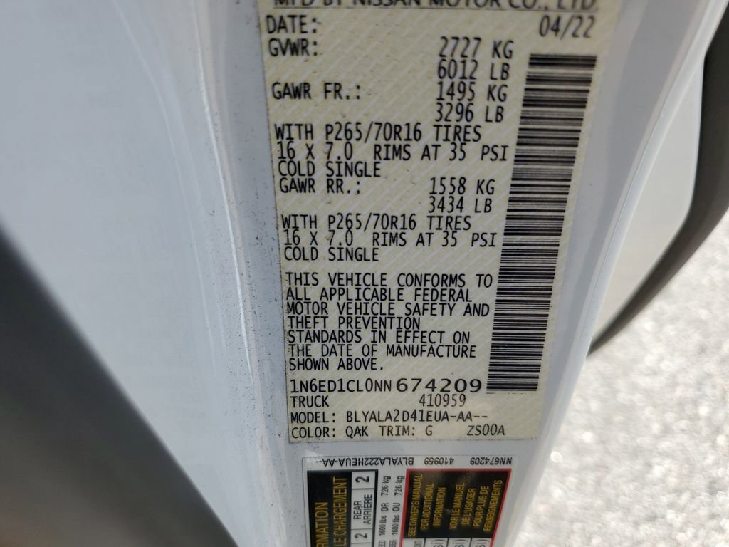 Used 2022 Nissan Frontier S w/ Technology Package image 26