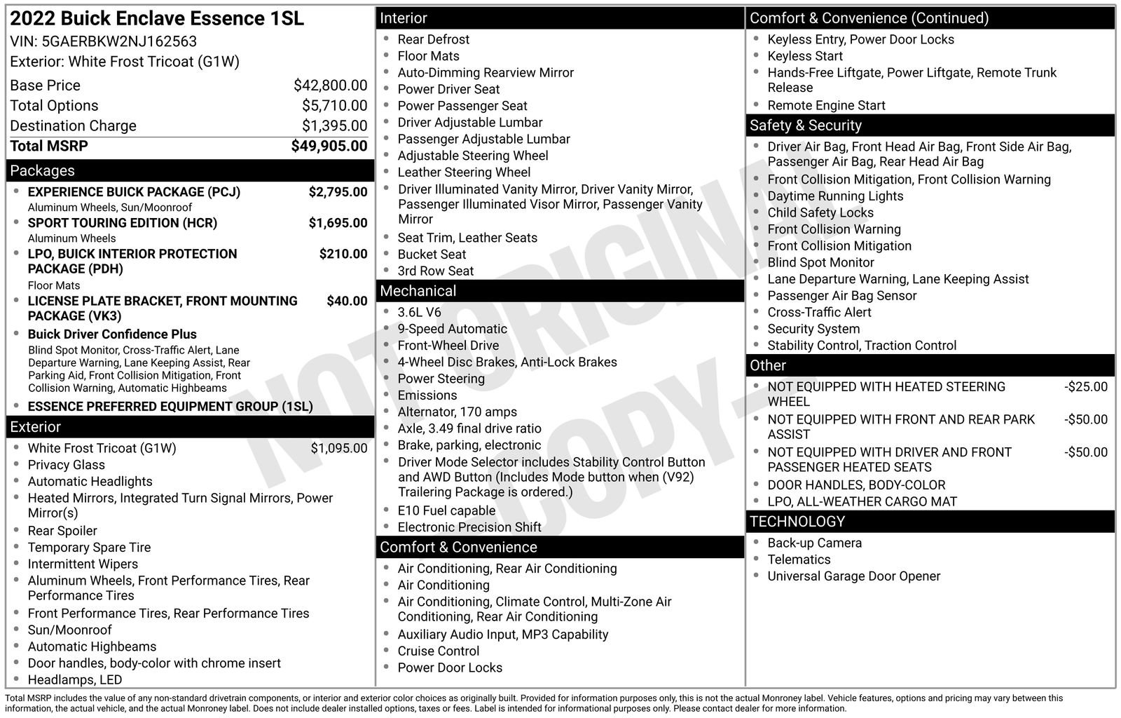 Used 2022 Buick Enclave Essence w/ Experience Buick Package FWD image 10
