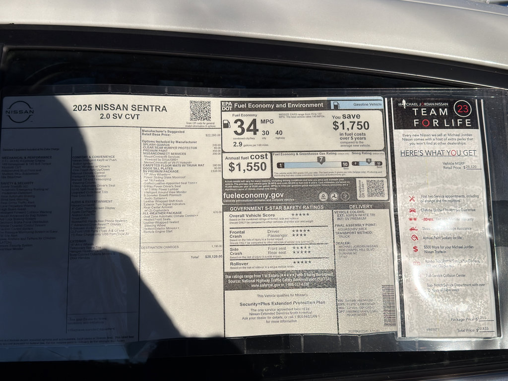 New 2025 Nissan Sentra SV image 12