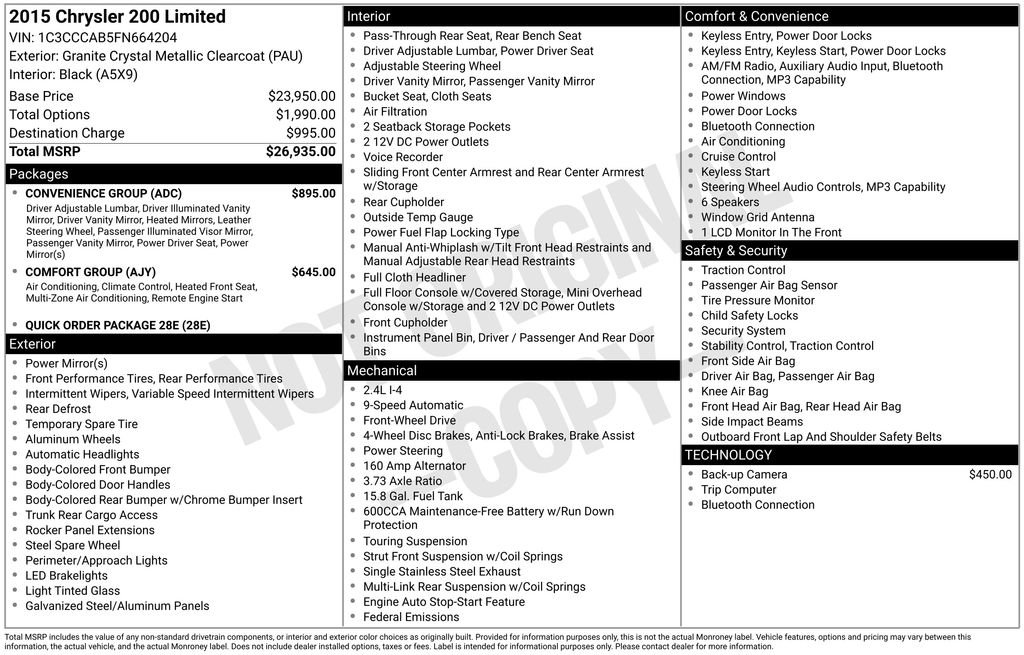 Used 2015 Chrysler 200 Limited w/ Convenience Group FWD image 42