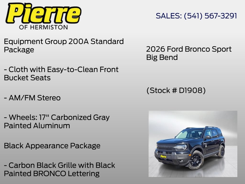 New 2026 Ford Bronco Sport Big Bend w/ Convenience Package AWD/4WD image 6