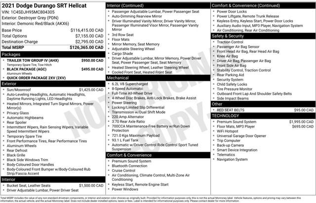 Used 2021 Dodge Durango SRT Hellcat w/ Trailer Tow Group IV image 3