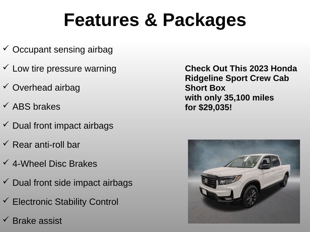 Certified 2023 Honda Ridgeline Sport image 16