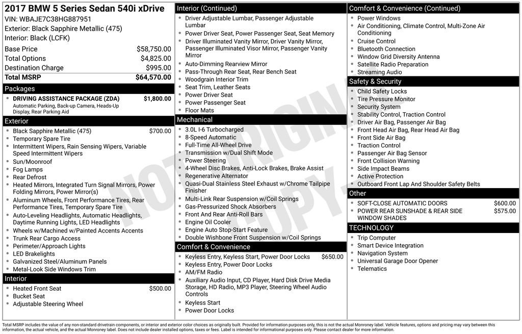 Used 2017 BMW 540i xDrive image 49