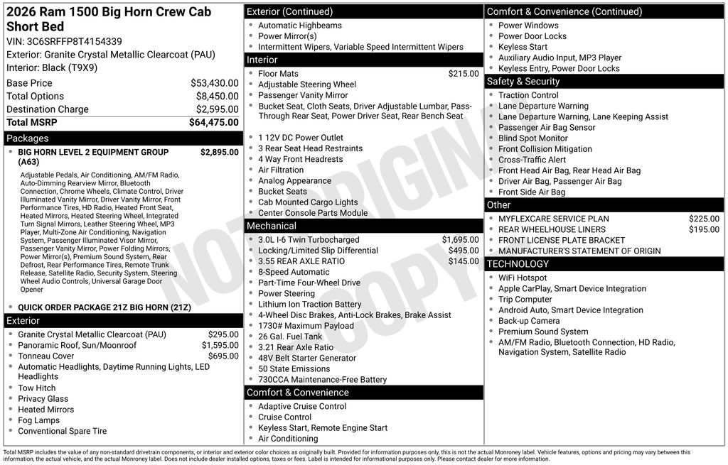 New 2026 RAM 1500 Big Horn AWD/4WD image 4
