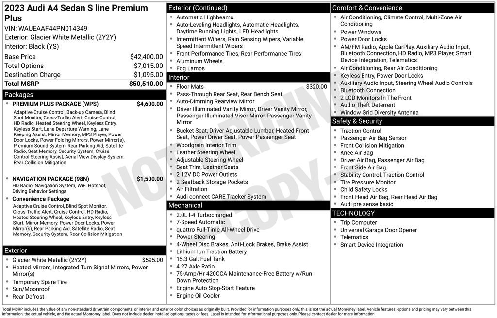 Used 2023 Audi A4 2.0T Premium Plus w/ Premium Plus Package image 66