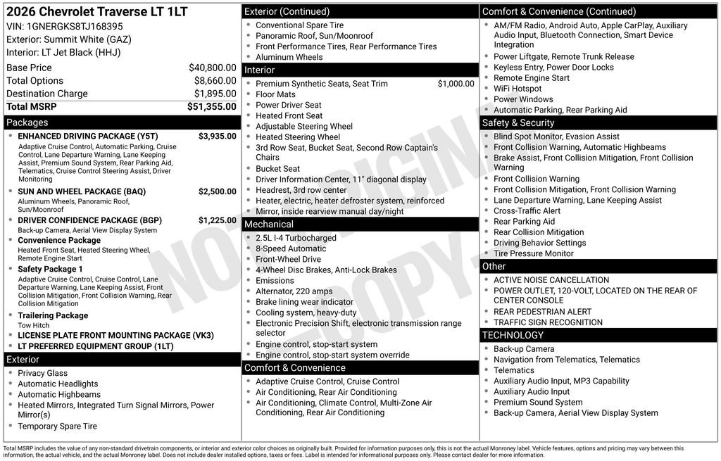 New 2026 Chevrolet Traverse LT w/ Enhanced Driving Package image 25