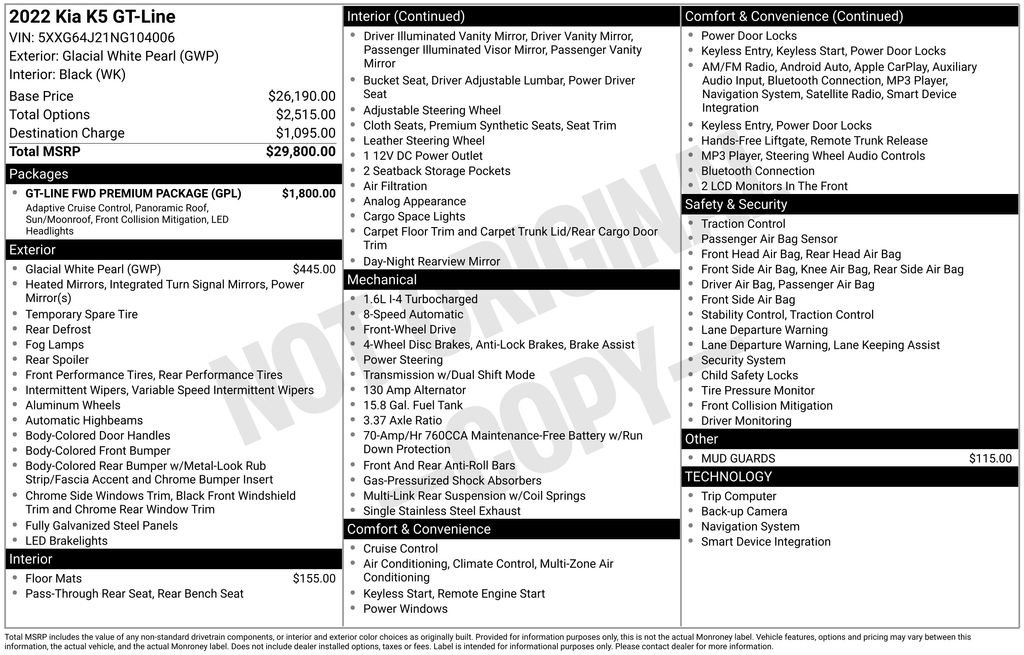 Used 2022 Kia K5 GT-Line w/ GT-Line FWD Premium Package image 12