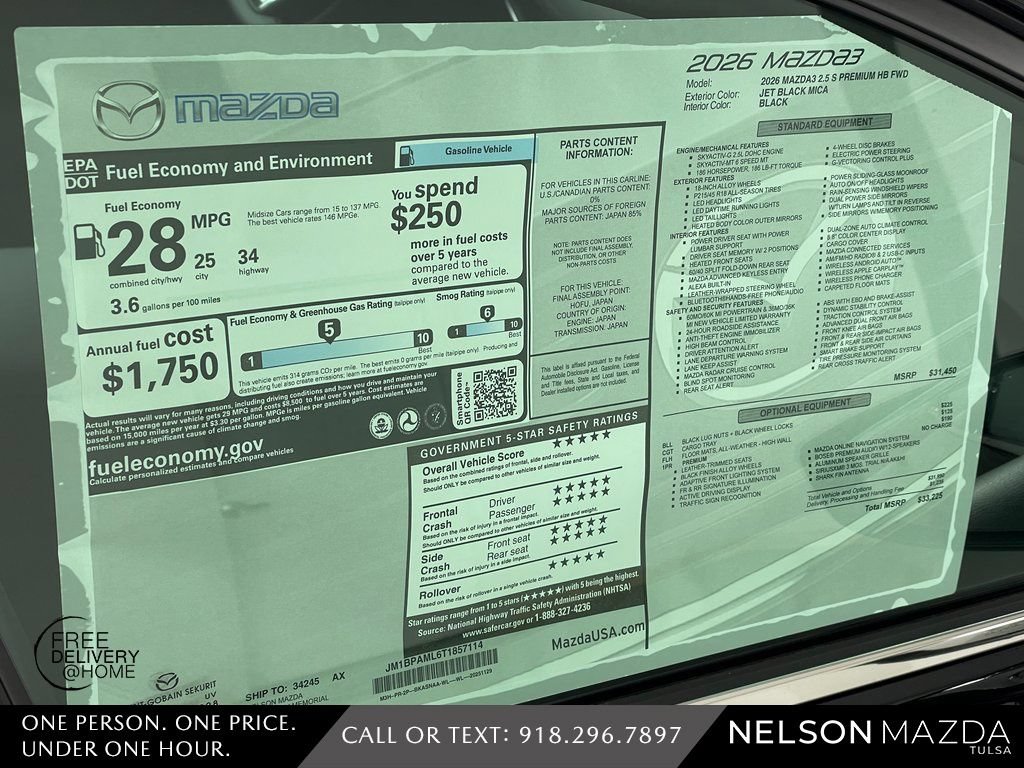 New 2026 MAZDA MAZDA3 2.5 S Hatchback w/ Premium Pkg FWD image 16