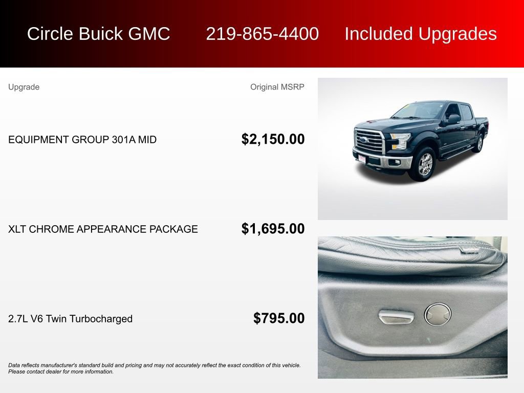 Used 2016 Ford F150 XLT w/ Equipment Group 301A Mid image 3