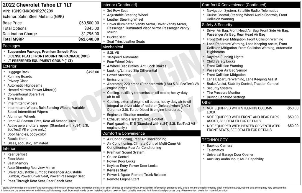 Used 2022 Chevrolet Tahoe LT AWD/4WD image 13