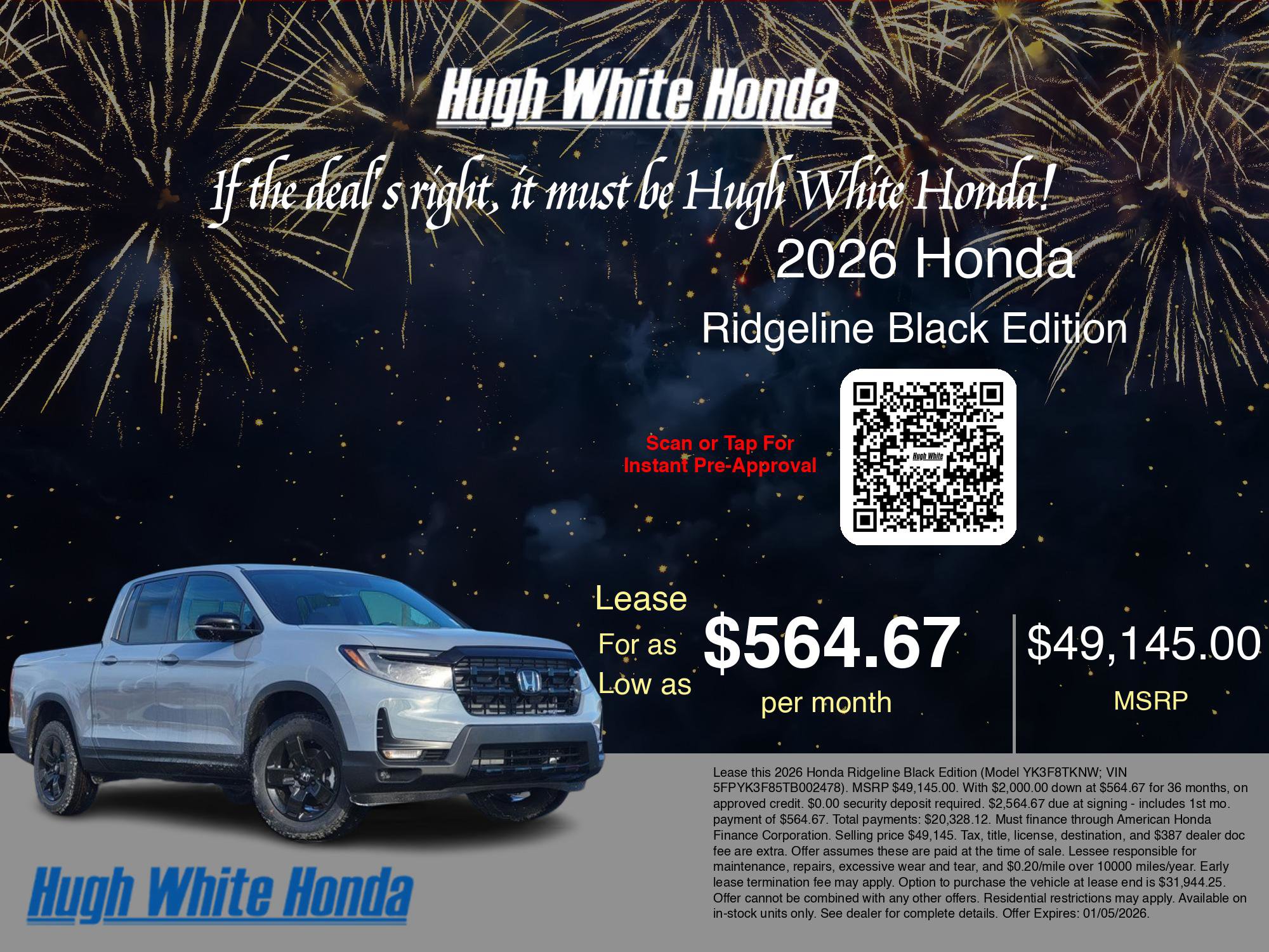 New 2026 Honda Ridgeline Black Edition image 3