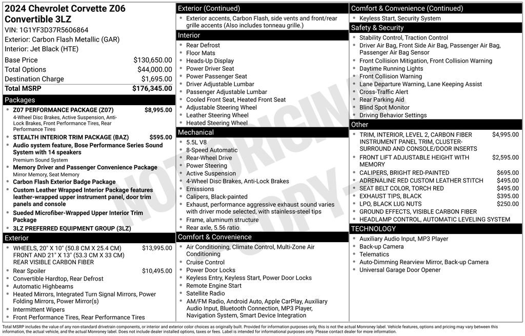 Used 2024 Chevrolet Corvette Z06 w/ Z07 Performance Package image 6