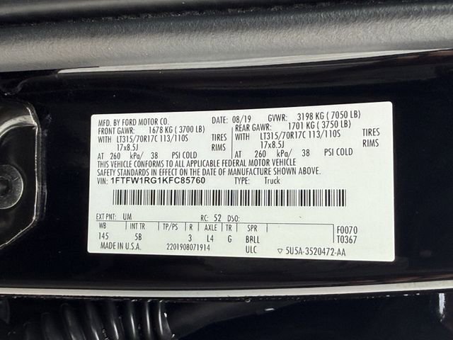 Used 2019 Ford F150 Raptor w/ Equipment Group 802A Luxury image 35