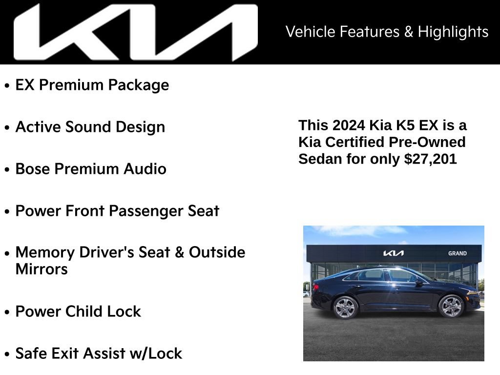 Certified 2024 Kia K5 EX w/ EX Premium Package FWD image 6