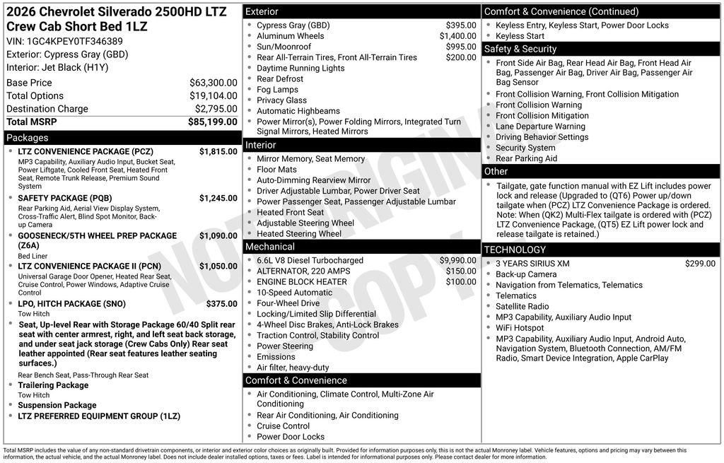 New 2026 Chevrolet Silverado 2500 LTZ w/ LTZ Convenience Package AWD/4WD image 4