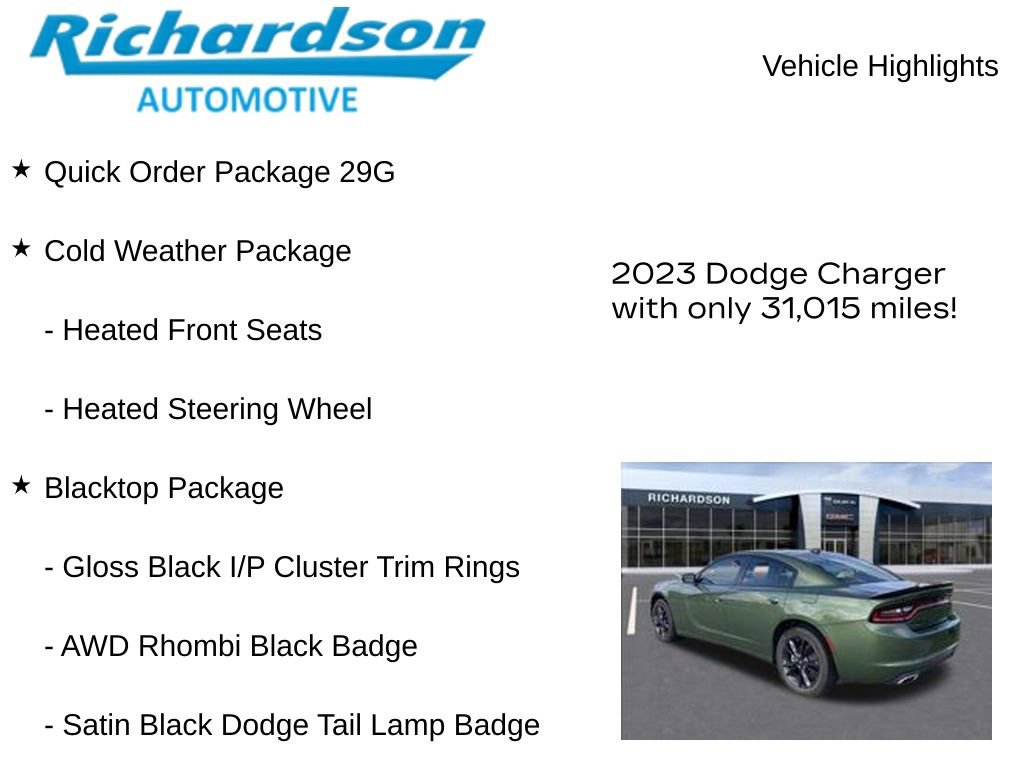 Used 2023 Dodge Charger SXT w/ Blacktop Package AWD/4WD image 11