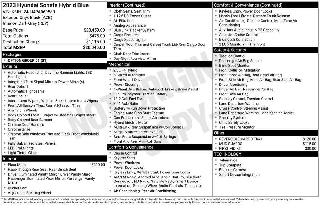 Used 2023 Hyundai Sonata Blue image 7