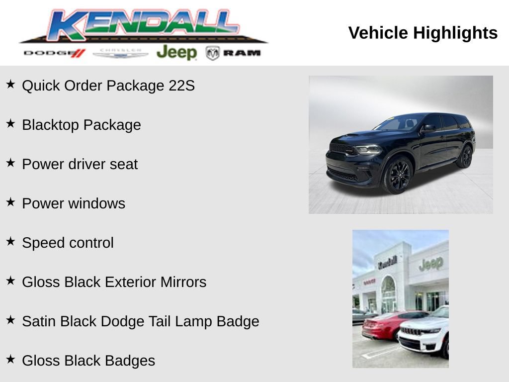 Used 2021 Dodge Durango R/T w/ Blacktop Package RWD image 3