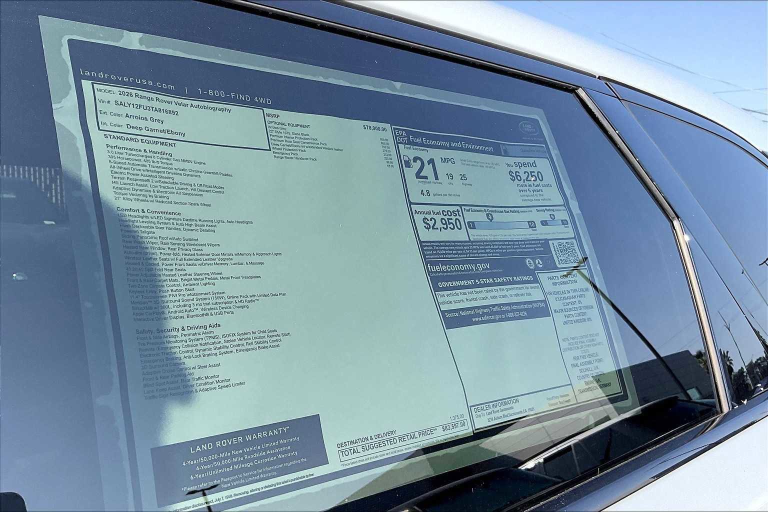 New 2026 Land Rover Range Rover Velar Autobiography image 37