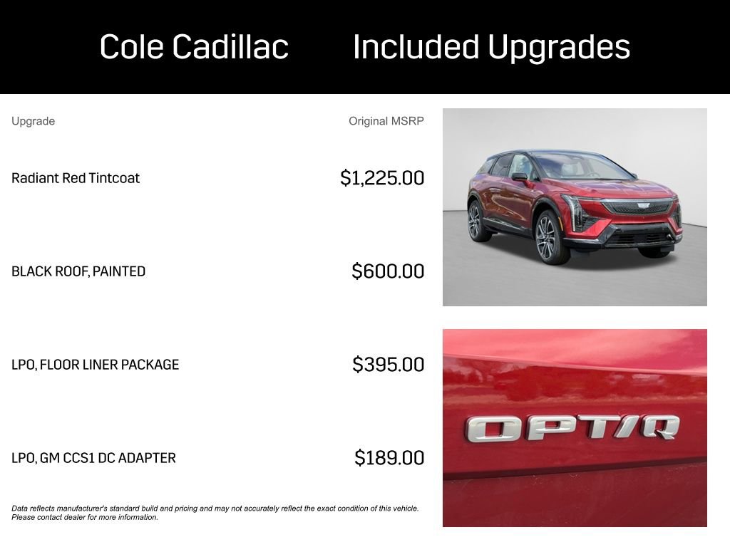 New 2026 Cadillac Optiq Sport 1 w/ LPO, Floor Liner Package AWD/4WD image 2