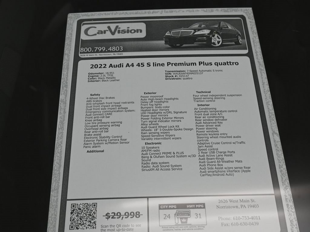 Used 2022 Audi A4 2.0T Premium Plus w/ Premium Plus Package image 38