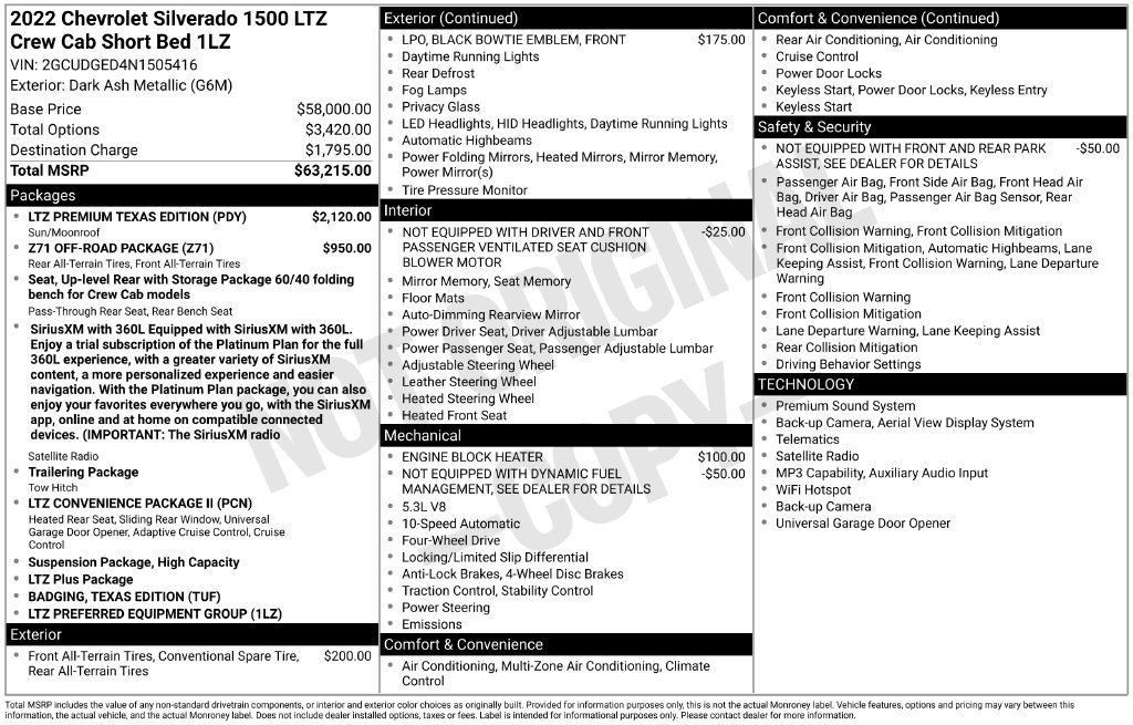 Used 2022 Chevrolet Silverado 1500 LTZ w/ LTZ Premium Texas Edition AWD/4WD image 10