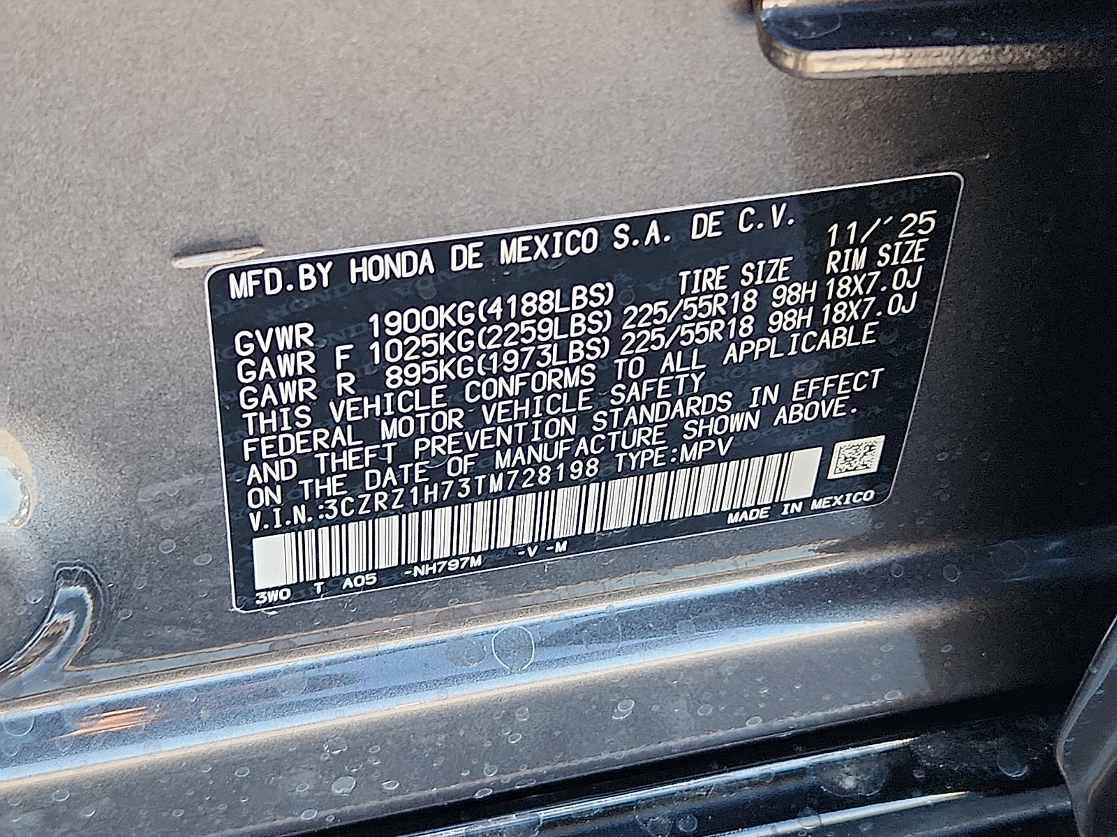 New 2026 Honda HR-V EX-L image 16