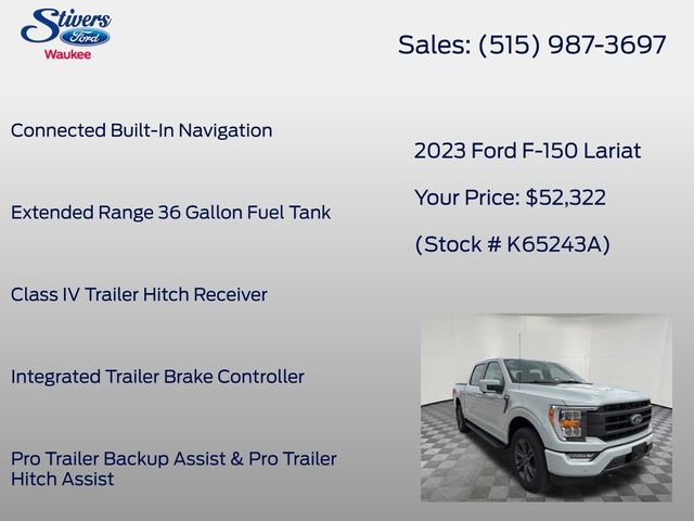 Certified 2023 Ford F150 Lariat w/ Max Trailer Tow Package AWD/4WD image 30